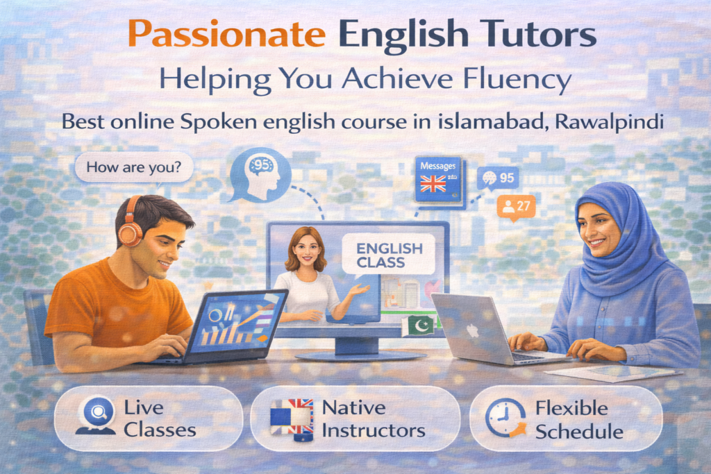 Passionate English Tutors Helping You Achieve Fluency | Best online Spoken english course in islamabad, Rawalpindi