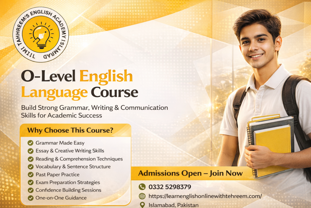 O-level English language | O-level English language in Islamabad, Pakistan