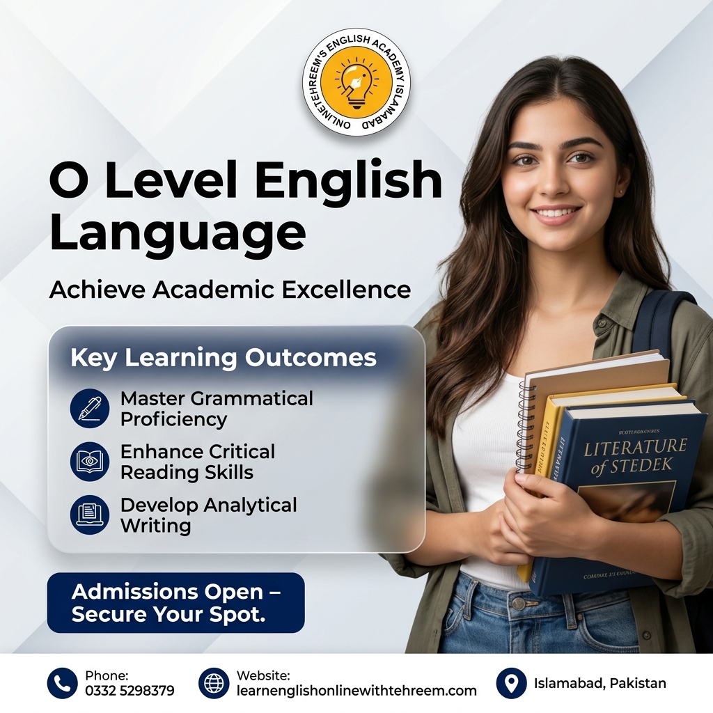 O Level English — O-level English in Islamabad, Pakistan