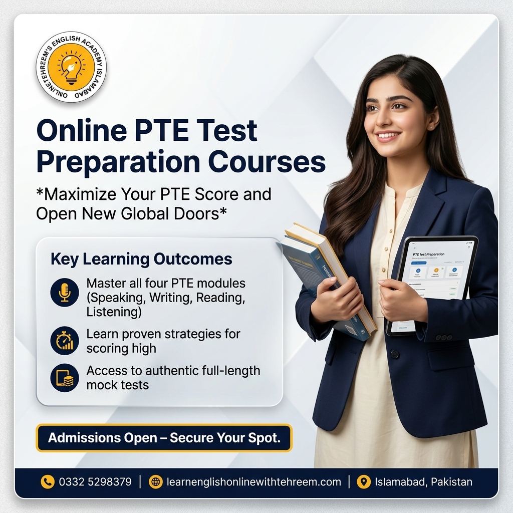 PTE online preparation – PTE preparation courses in Pakistan, Islamabad