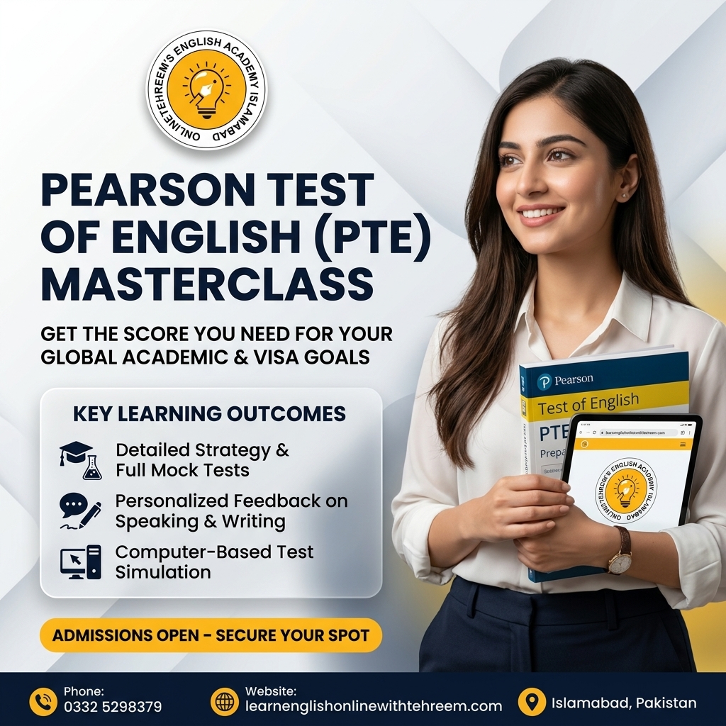 Pearson Test of English (PTE) – PTE Training in Islamabad, Pakistan