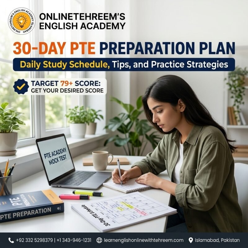 30-Day PTE Preparation Plan: Daily Study Schedule, Tips, and Practice Strategies
