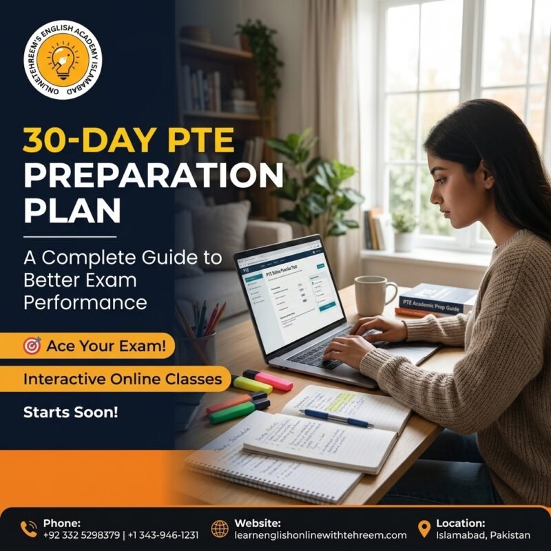 30-Day PTE Preparation Plan: A Complete Guide to Better Exam Performance
